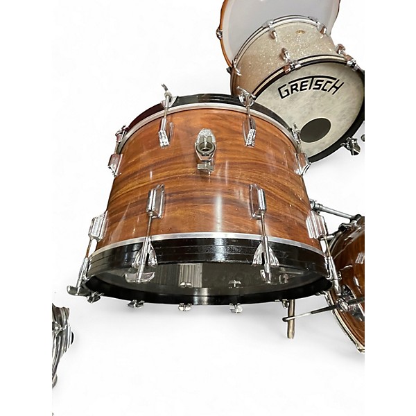 Used Rogers 4 Piece "Londoner" Butcher Block Koa Drum Kit