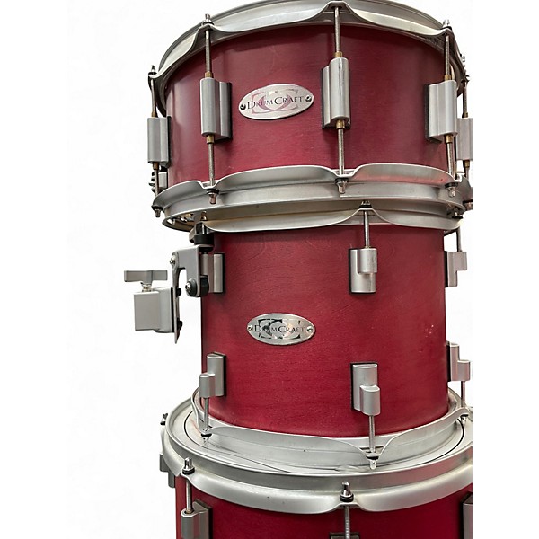 Used DrumCraft 5 Piece Custom Satin Red Drum Kit