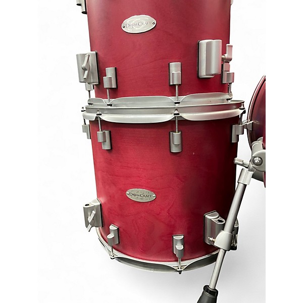 Used DrumCraft 5 Piece Custom Satin Red Drum Kit