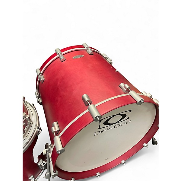 Used DrumCraft 5 Piece Custom Satin Red Drum Kit