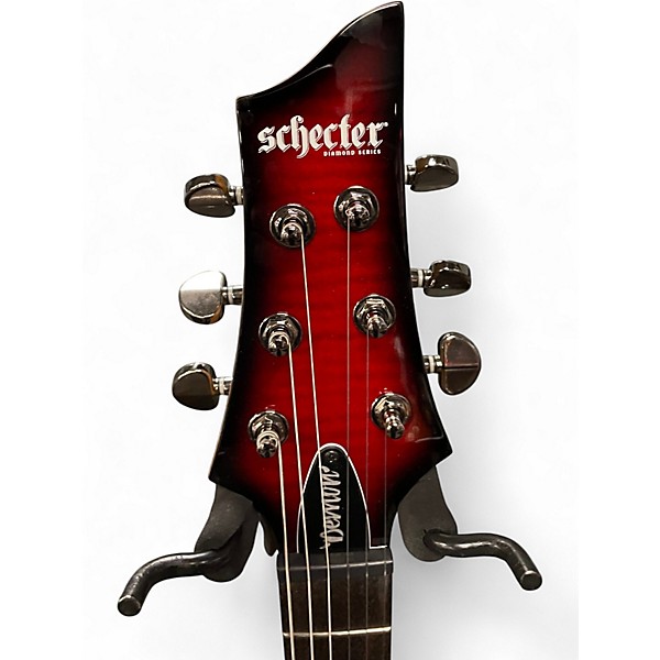 Used Schecter Guitar Research Demon 6 Trans Crimson Red Solid Body Electric Guitar