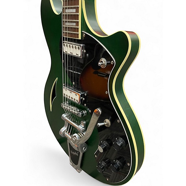 Used Schecter TS/H-1B Apple Green Hollow Body Electric Guitar