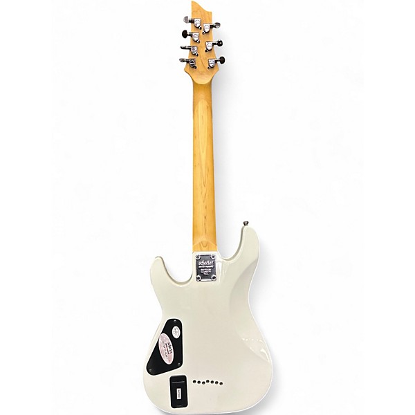 Used Schecter Guitar Research Demon 7 String White Solid Body Electric Guitar