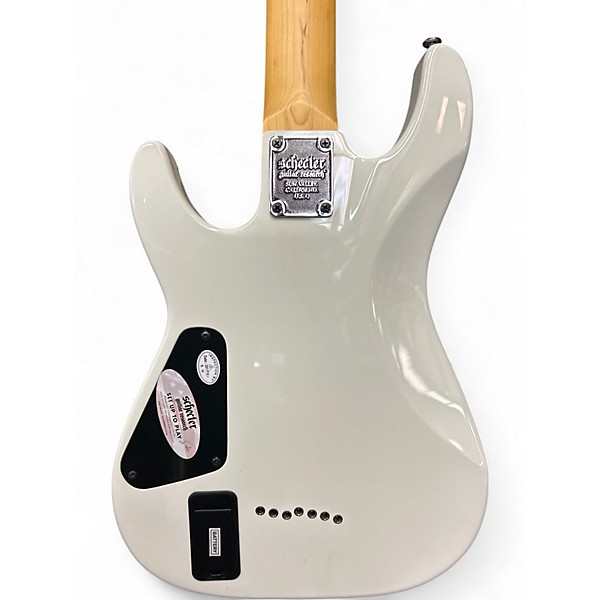 Used Schecter Guitar Research Demon 7 String White Solid Body Electric Guitar
