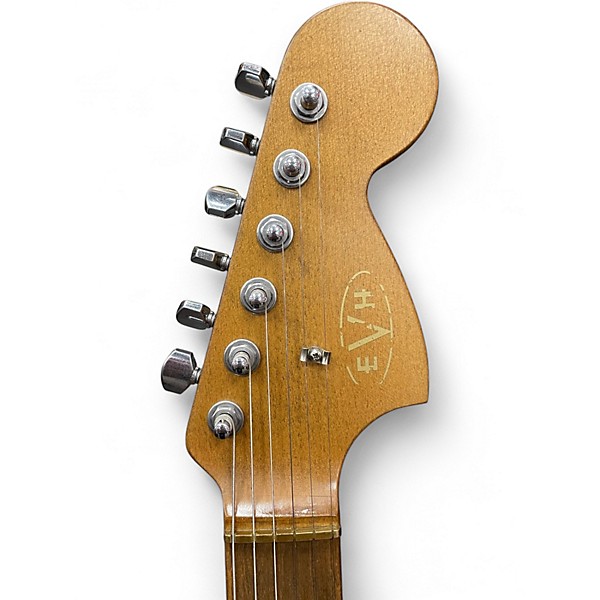 Used EVH Striped Series 78' Eruption Black and White Stripes Solid Body Electric Guitar