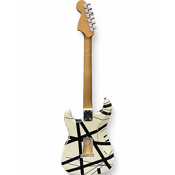 Used EVH Striped Series 78' Eruption Black and White Stripes Solid Body Electric Guitar