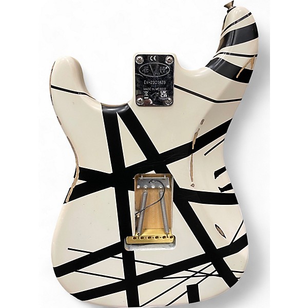 Used EVH Striped Series 78' Eruption Black and White Stripes Solid Body Electric Guitar