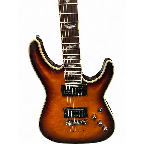 Used Schecter Guitar Research Omen Extreme 6 Trans Orange Solid Body Electric Guitar