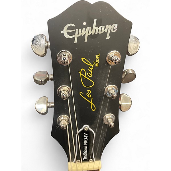 Used Epiphone Les Paul Traditional Pro IV Black Solid Body Electric Guitar