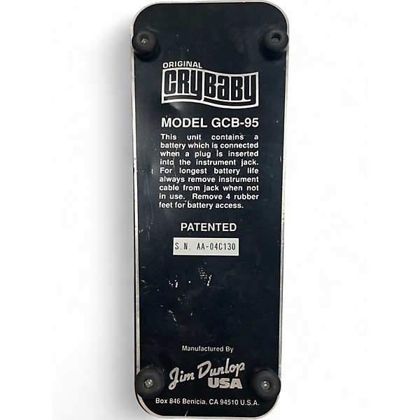 Used Dunlop GCB95 Original Crybaby Wah Effect Pedal