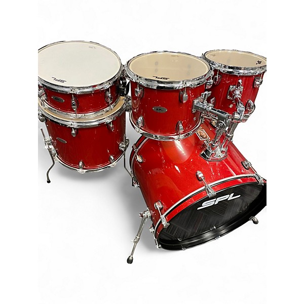 Used SPL 5 Piece UNITY II Red Sparkle Drum Kit