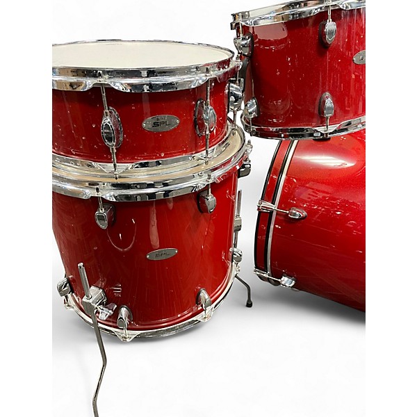Used SPL 5 Piece UNITY II Red Sparkle Drum Kit