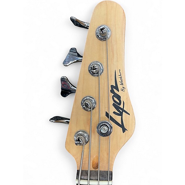 Used Washburn Lyon P Style Bass Black and White Electric Bass Guitar