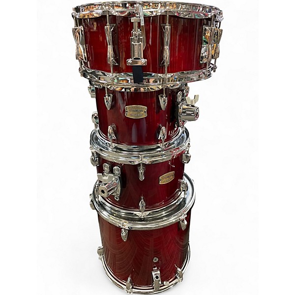 Used Yamaha 5 Piece Stage Custom cranberry red Drum Kit