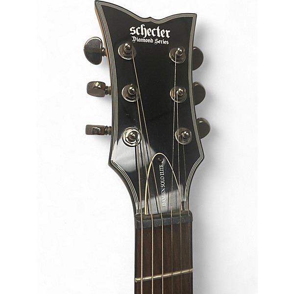 Used Schecter Guitar Research Damien Solo Elite  Trans Black Solid Body Electric Guitar