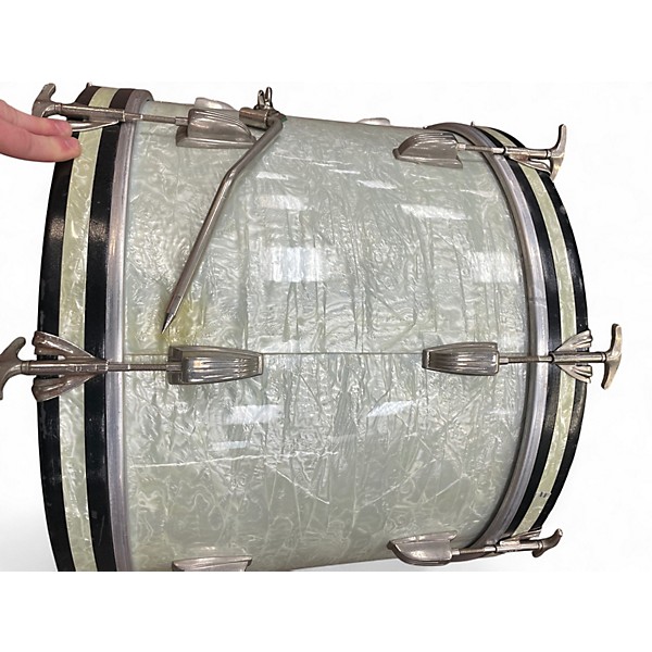 Vintage 1950s Ludwig 3 Piece 1950s WFL Pearl White Drum Kit