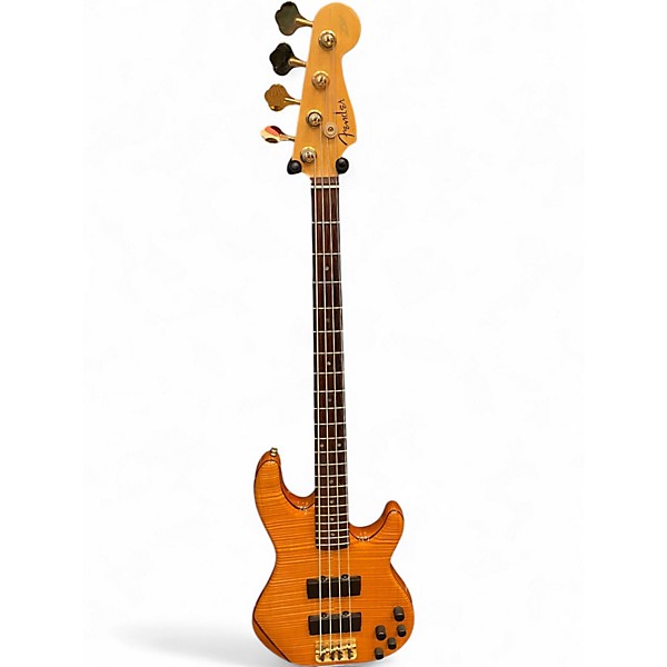 Used 2005 Fender Deluxe Zone Bass  Trans Amber Electric Bass Guitar