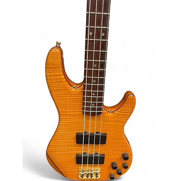 Used 2005 Fender Deluxe Zone Bass  Trans Amber Electric Bass Guitar