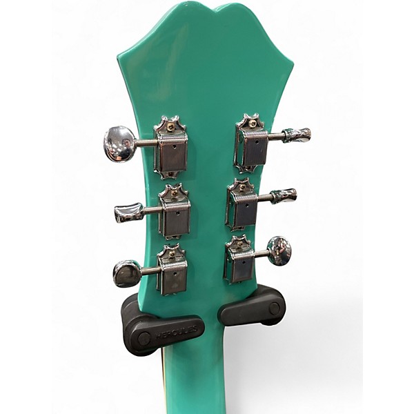 Vintage 1996 Epiphone Riviera TQ Turquoise Hollow Body Electric Guitar