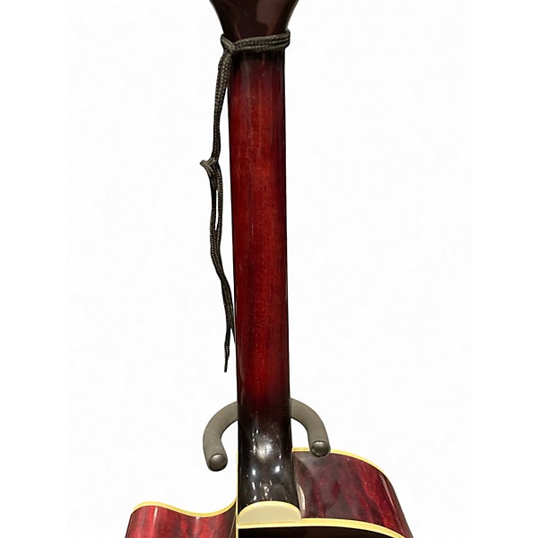 Used Ibanez AEF37E Trans Red Acoustic Electric Guitar