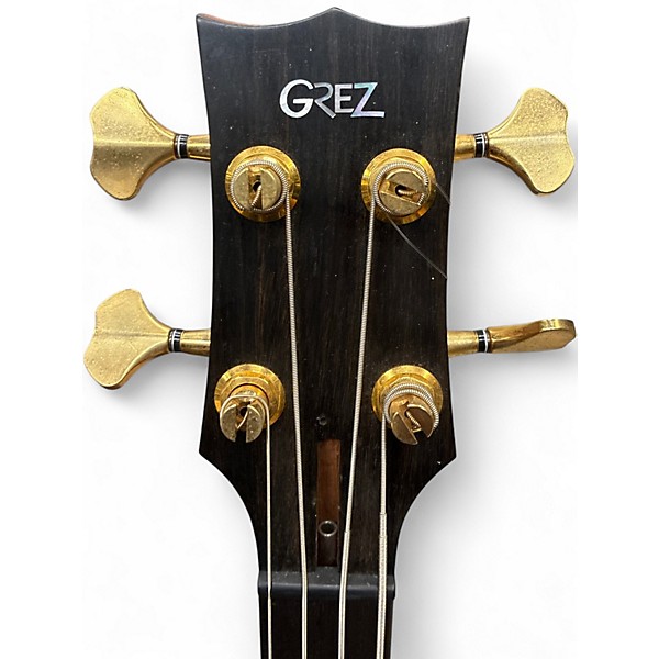 Used Grez Mendocino Fretless Left Handed Natural Electric Bass Guitar