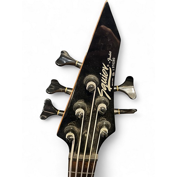 Used Squier HM 5 String Blue Electric Bass Guitar