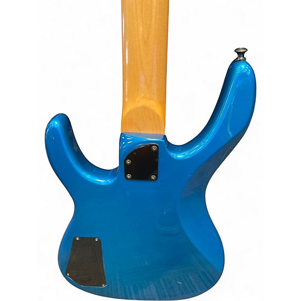 Used Squier HM 5 String Blue Electric Bass Guitar