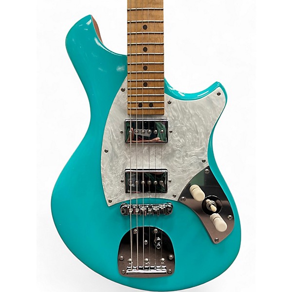 Used 2019 Malinoski Hornet Teal Solid Body Electric Guitar