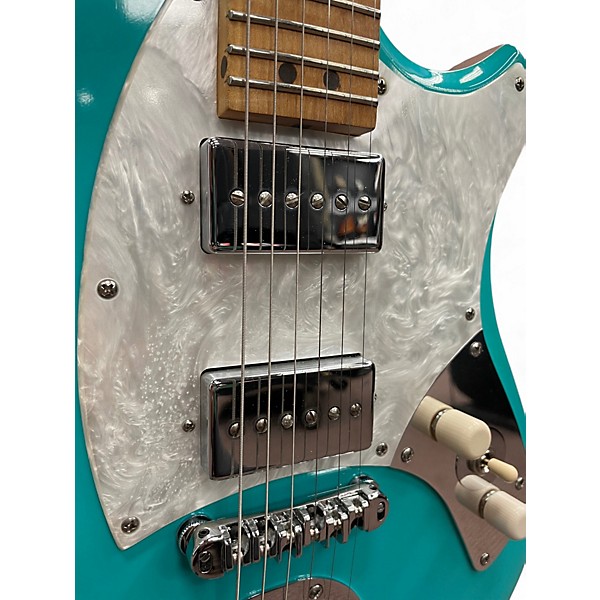 Used 2019 Malinoski Hornet Teal Solid Body Electric Guitar