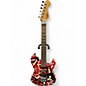 Used EVH Striped Series Frankie Red with Black and White Stripes Solid Body Electric Guitar thumbnail
