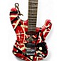 Used EVH Striped Series Frankie Red with Black and White Stripes Solid Body Electric Guitar