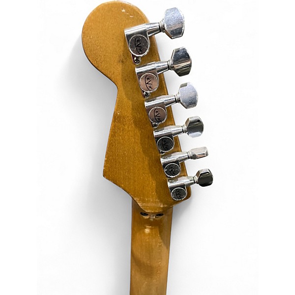 Used EVH Striped Series Frankie Red with Black and White Stripes Solid Body Electric Guitar