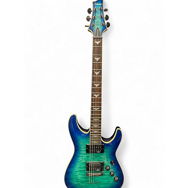 Used Schecter Guitar Research Omen Extreme 6 Ocean Blue Burst Solid Body Electric Guitar