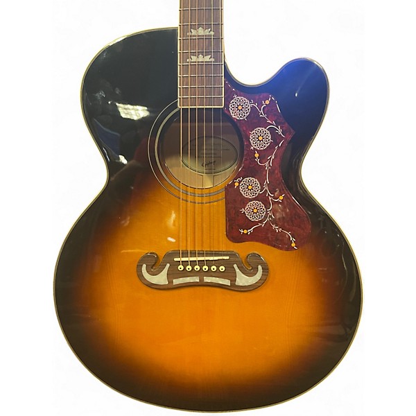 Used Epiphone J-200EC 2 Tone Sunburst Acoustic Electric Guitar