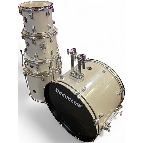 Used Ludwig 5 Piece Accent Silver Sparkle Drum Kit
