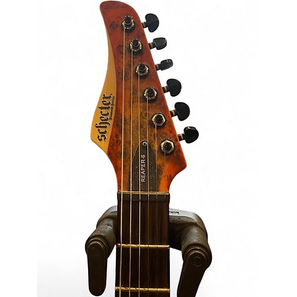 Used Schecter Guitar Research REAPER 6 INFERNO BURST Solid Body Electric Guitar