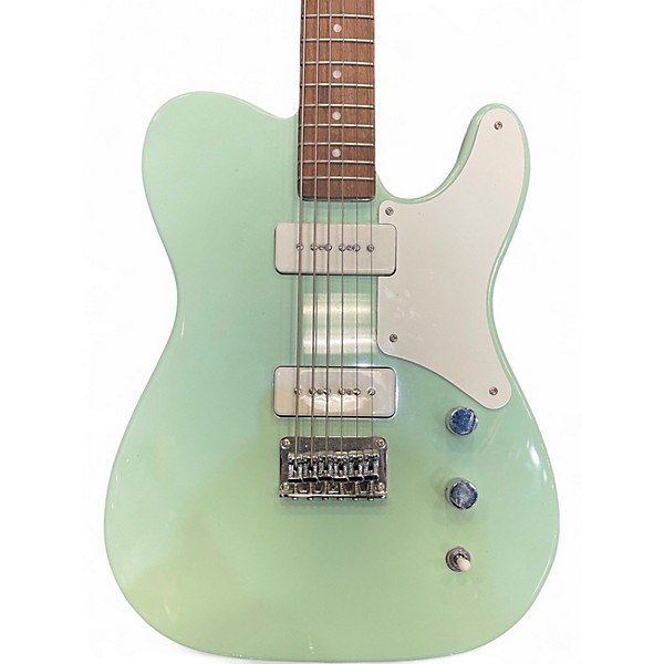 Used Squier Paranormal Baritone Cabronita Telecaster GREEN Solid Body Electric Guitar
