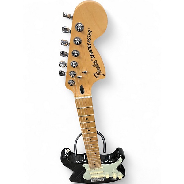 Used Fender Deluxe Players Stratocaster Black Solid Body Electric Guitar