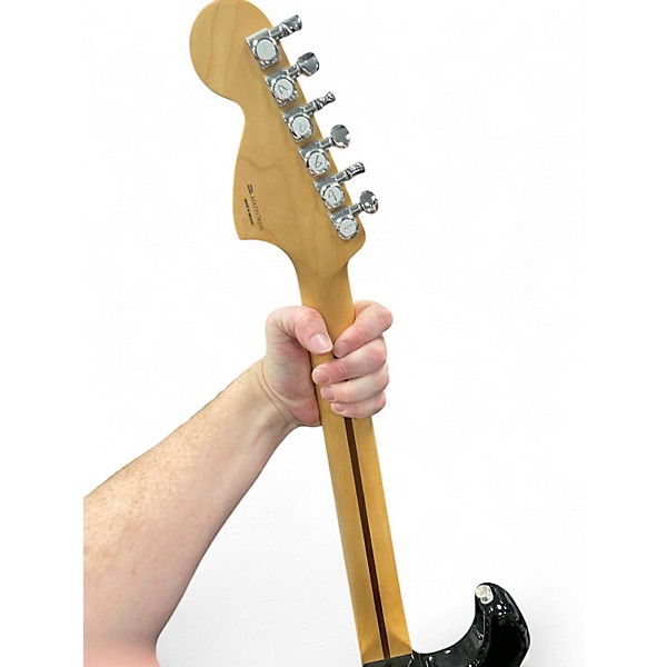 Used Fender Deluxe Players Stratocaster Black Solid Body Electric Guitar