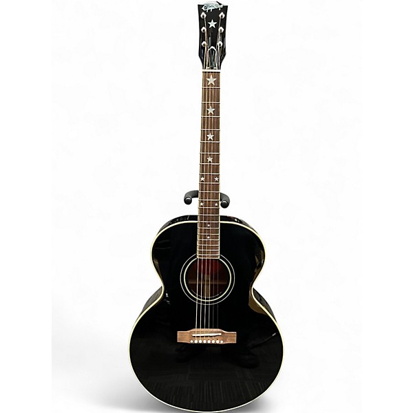Used Epiphone J180 LS Ebony Acoustic Electric Guitar