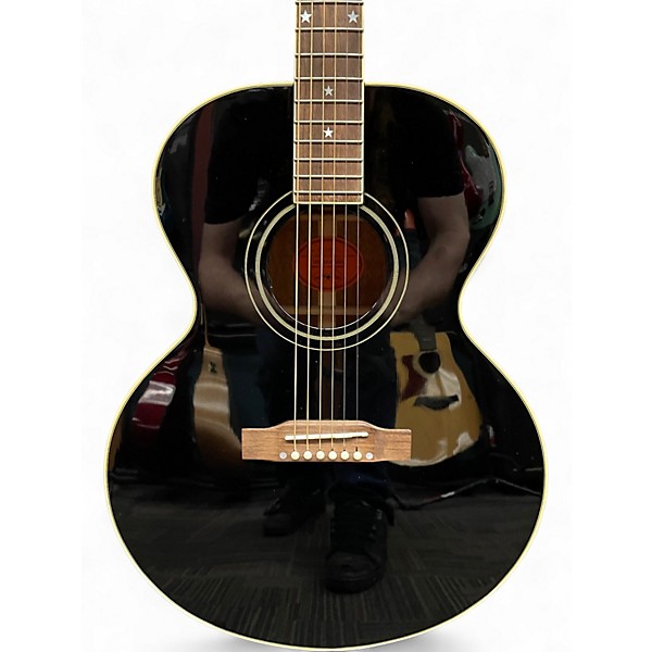 Used Epiphone J180 LS Ebony Acoustic Electric Guitar