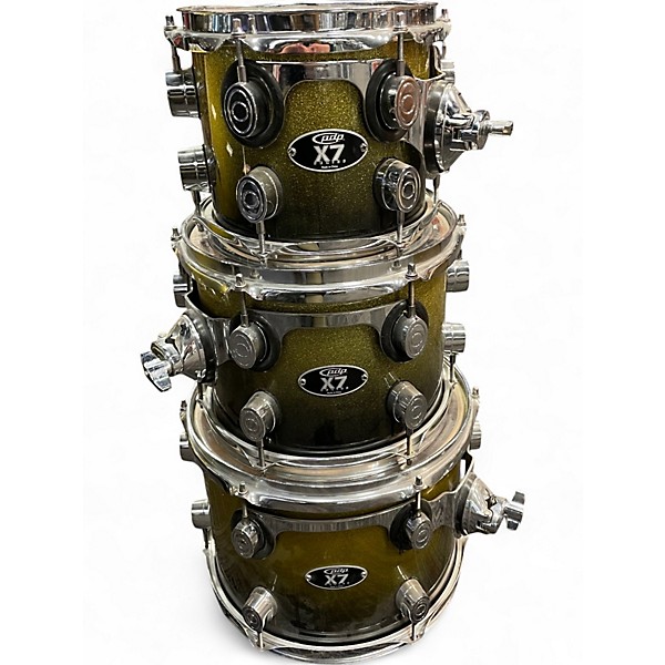 Used PDP by DW 7 Piece X7 Black and Yellow Drum Kit