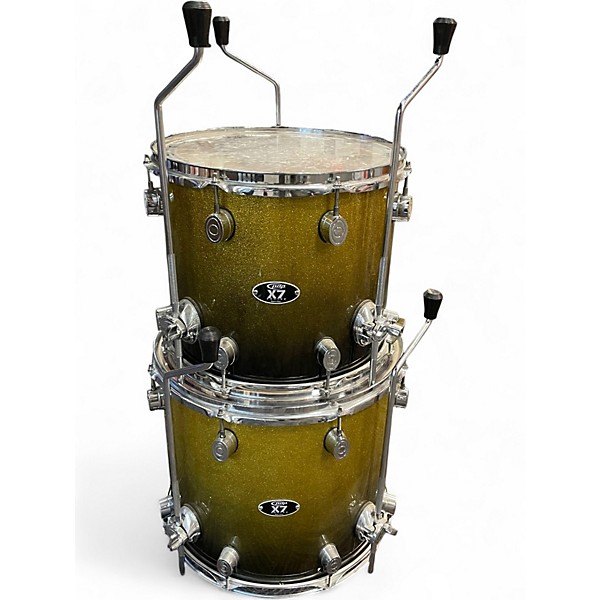 Used PDP by DW 7 Piece X7 Black and Yellow Drum Kit