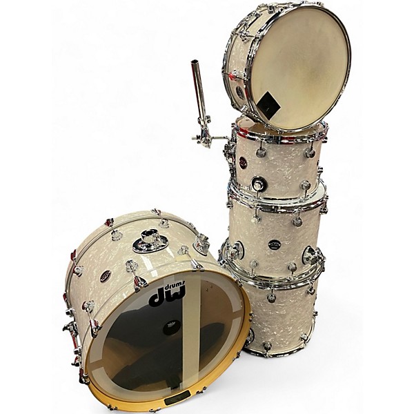 Used DW 5 Piece Performance Series White Marine Drum Kit