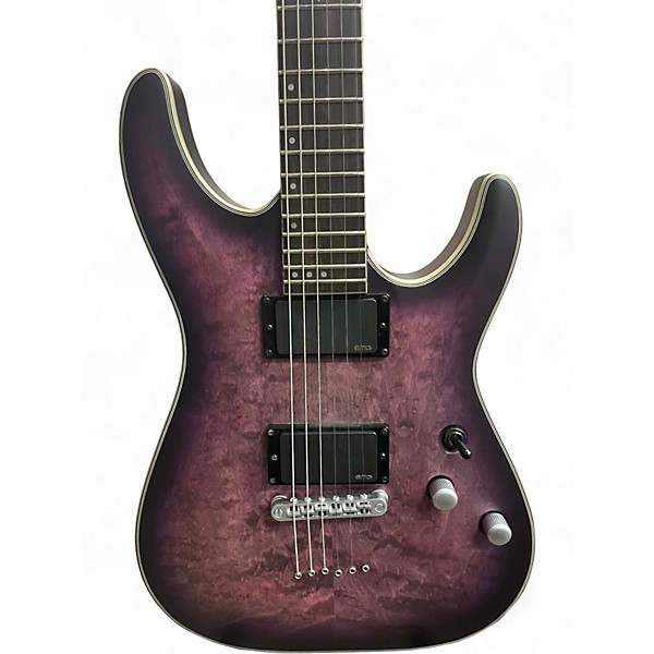 Used Schecter Guitar Research Diamond Series PT Purple Solid Body Electric Guitar