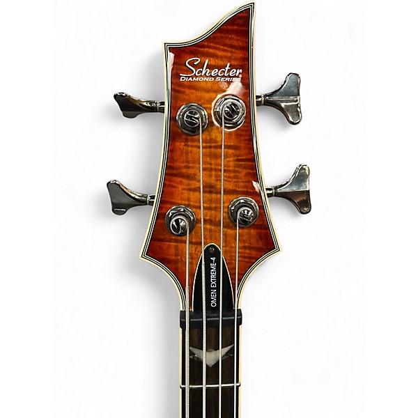 Used Schecter Guitar Research Omen Extreme 4 String Vintage Sunburst Electric Bass Guitar