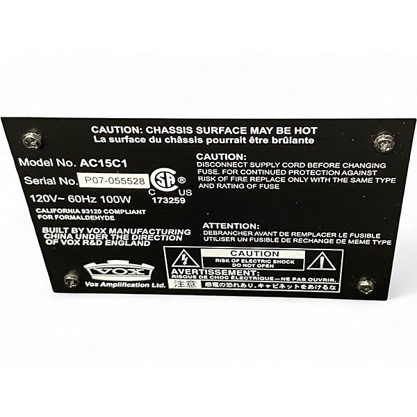 Used VOX AC15C1 15W Tube Guitar Combo Amp