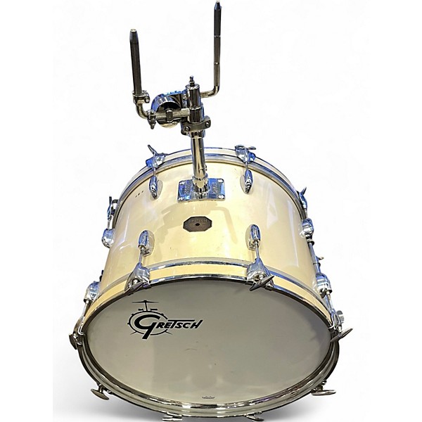 Vintage 1970s Gretsch Drums 4 Piece Stop Sign Badge shell pack white Drum Kit