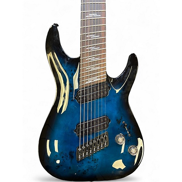 Used 2025 Schecter Guitar Research OMEN ELITE 8 Trans Blue Solid Body Electric Guitar