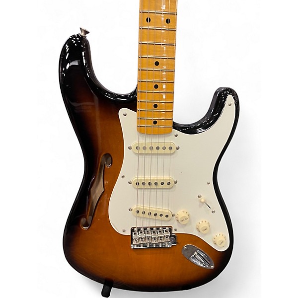 Used Fender Eric Johnson Thinline Stratocaster Tobacco Sunburst Hollow Body Electric Guitar